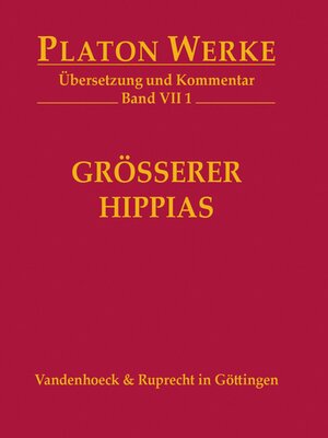 cover image of VII 1 Größerer Hippias